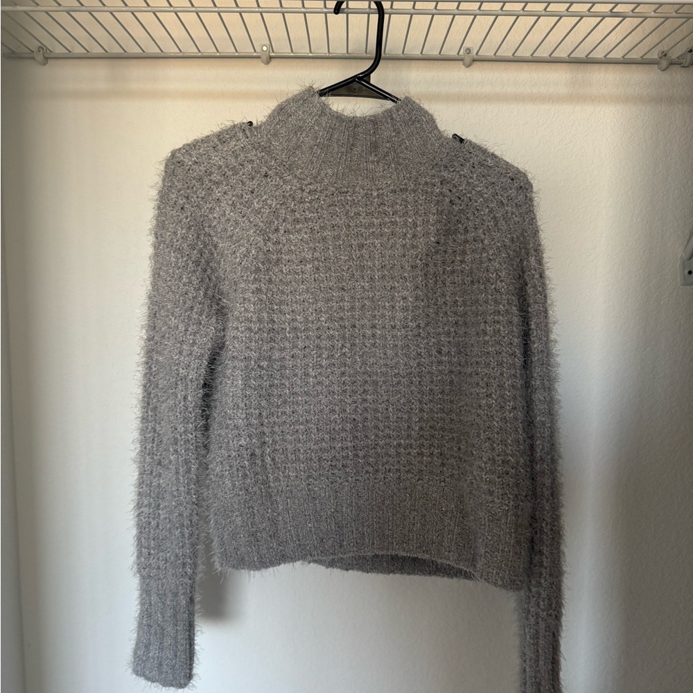 SO Women's Soft Gray Turtleneck Sweater